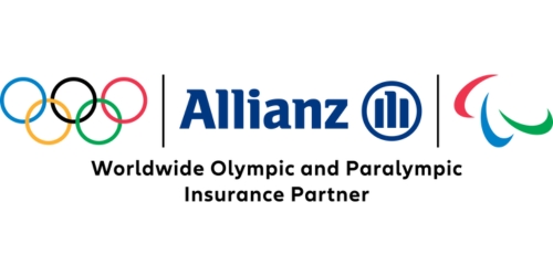 Logo delle Olimpiadi e di Allianz, partner assicurativo Olimpico e Paralimpico