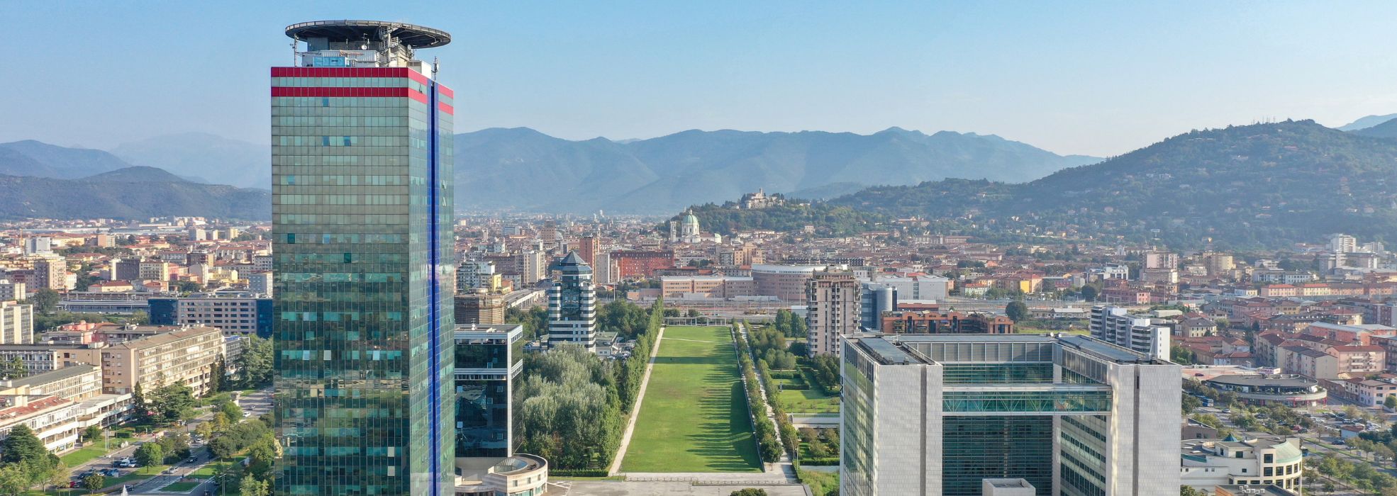 Vista di Brescia con Crystal Palace